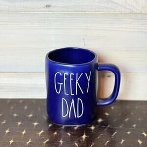 Rae Dunn Geeky Dad Coffee Mug Cobalt Blue Ceramic Father's Day Gift